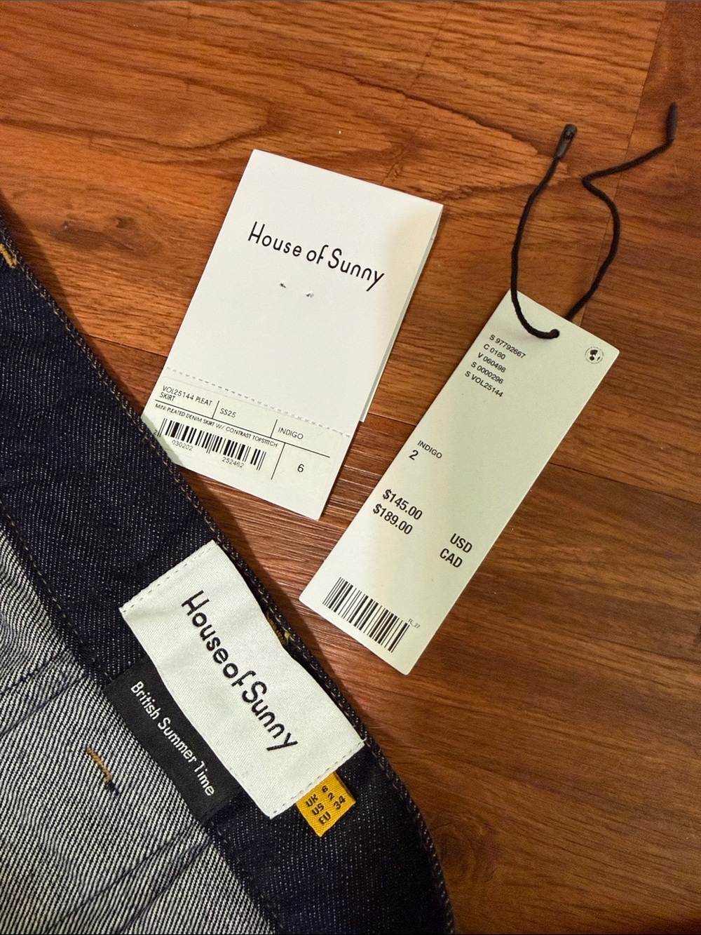 House of Sunny Pleated Denim Skirt - Picture 9 of 14